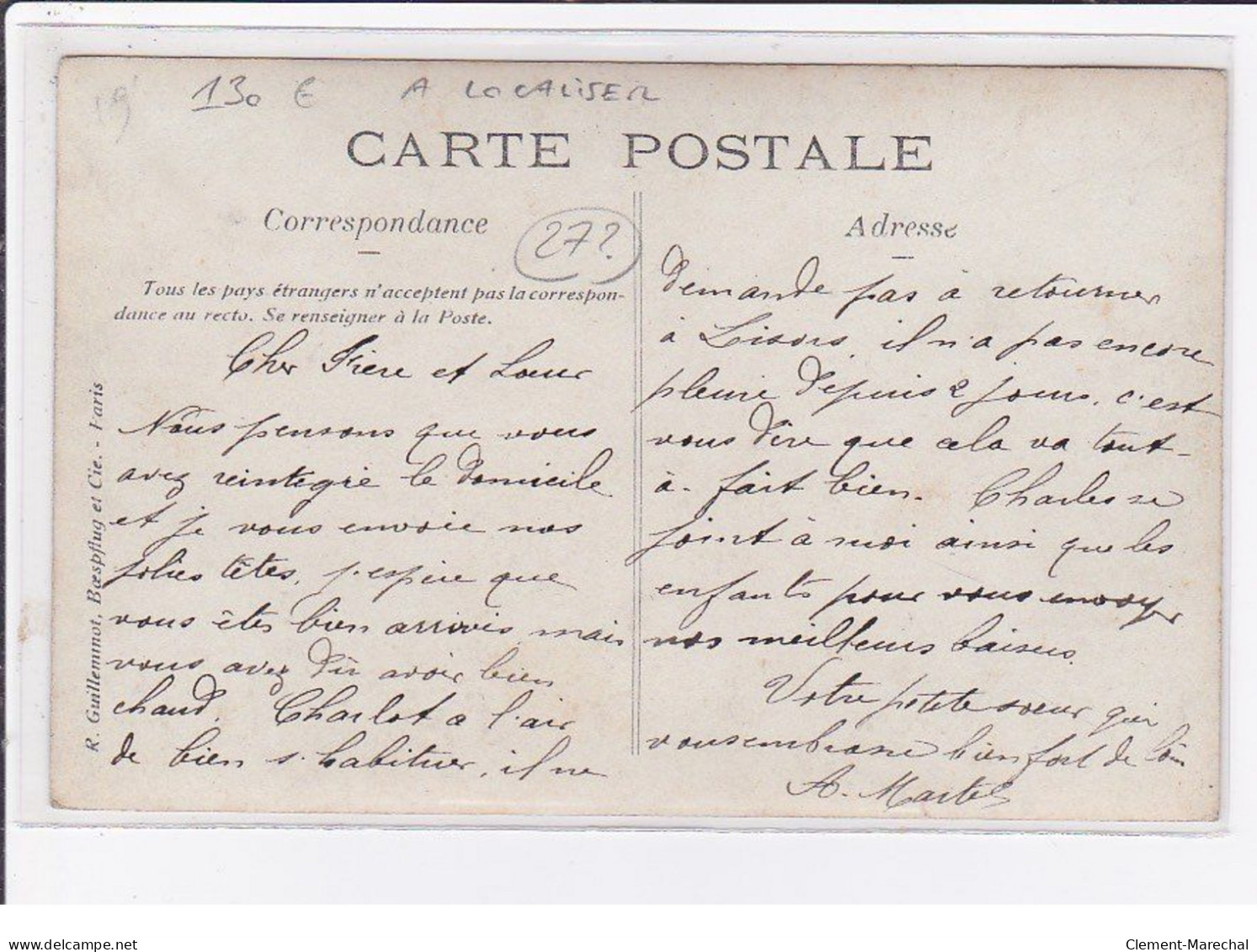 A LOCALISER : Carte Photo D'un Salon De Coiffure (coiffeur) - Très Bon état - Andere & Zonder Classificatie