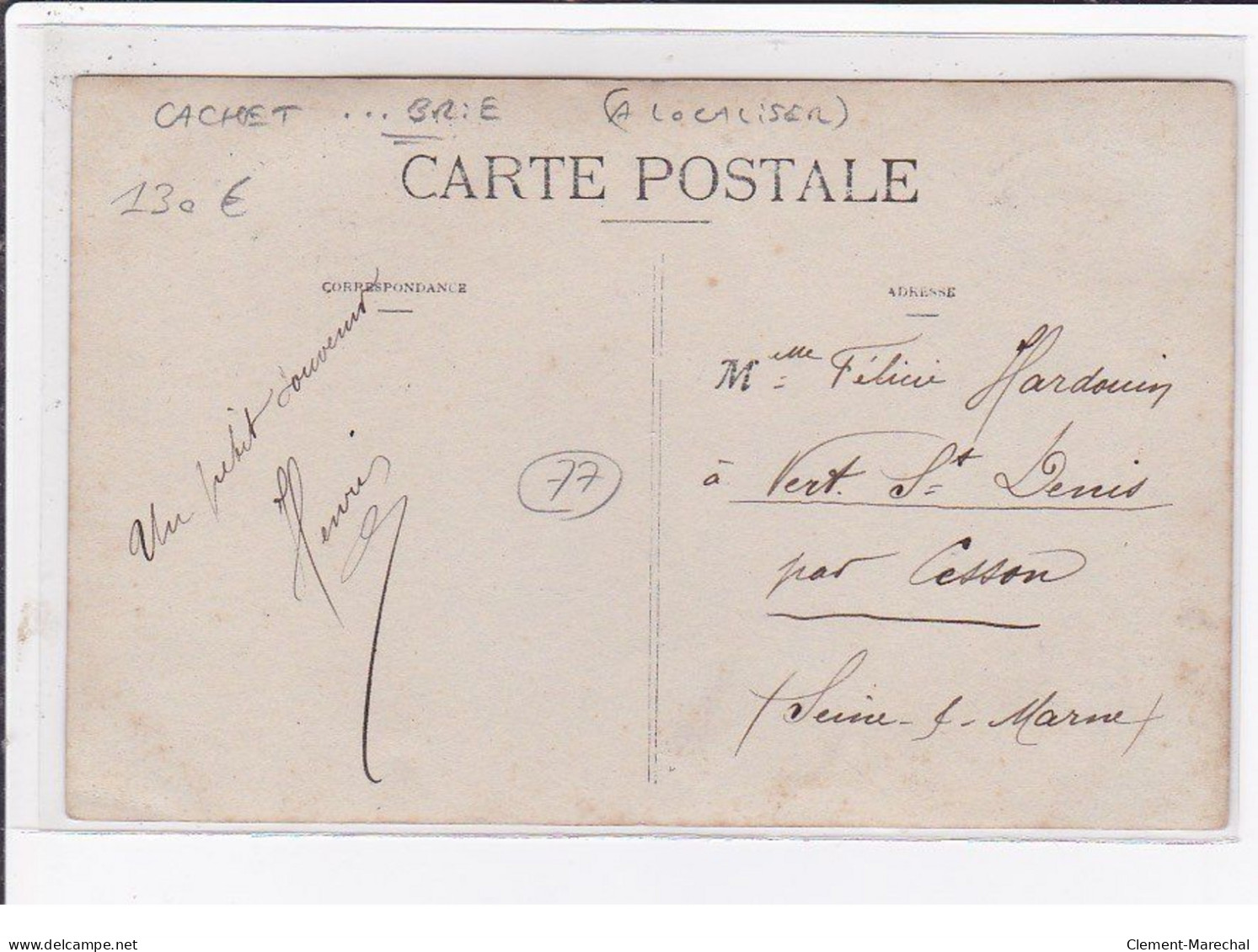 A Localiser (cachet De Départ ...en Brie) : Carte Photo D'un Salon De Coiffure (coiffeur) - Très Bon état - Other & Unclassified