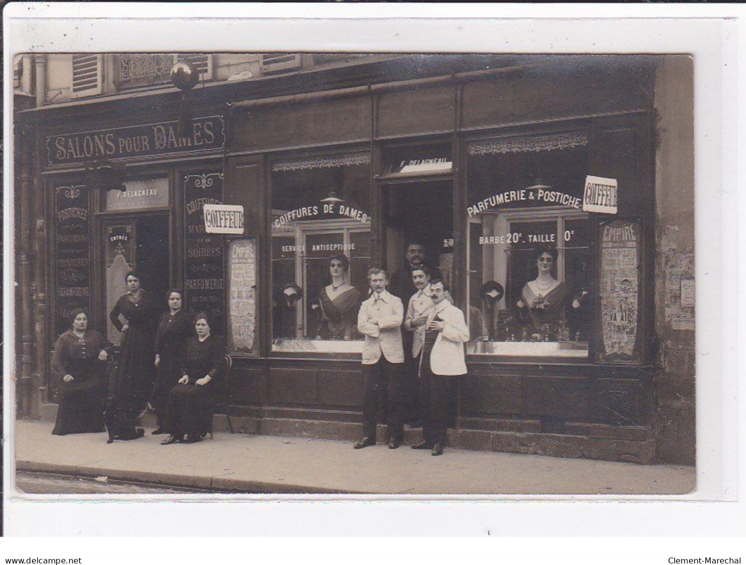 PARIS 15ème : Carte Photo Du Salon De Coiffure DELAGNEAU Au 13 Rue De Lourmel(coiffeur) - Très Bon état - Arrondissement: 15