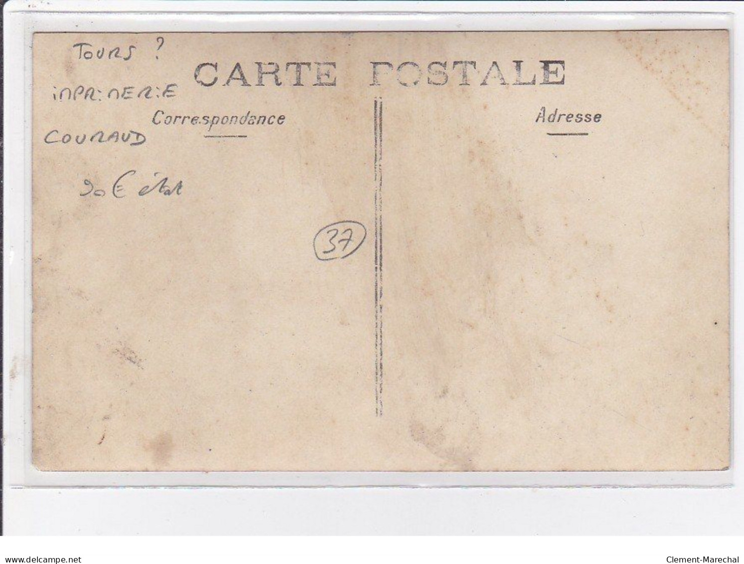 TOURS ? : Carte Photo De L'imprimerie Couraud (Paris ?) - état - Tours