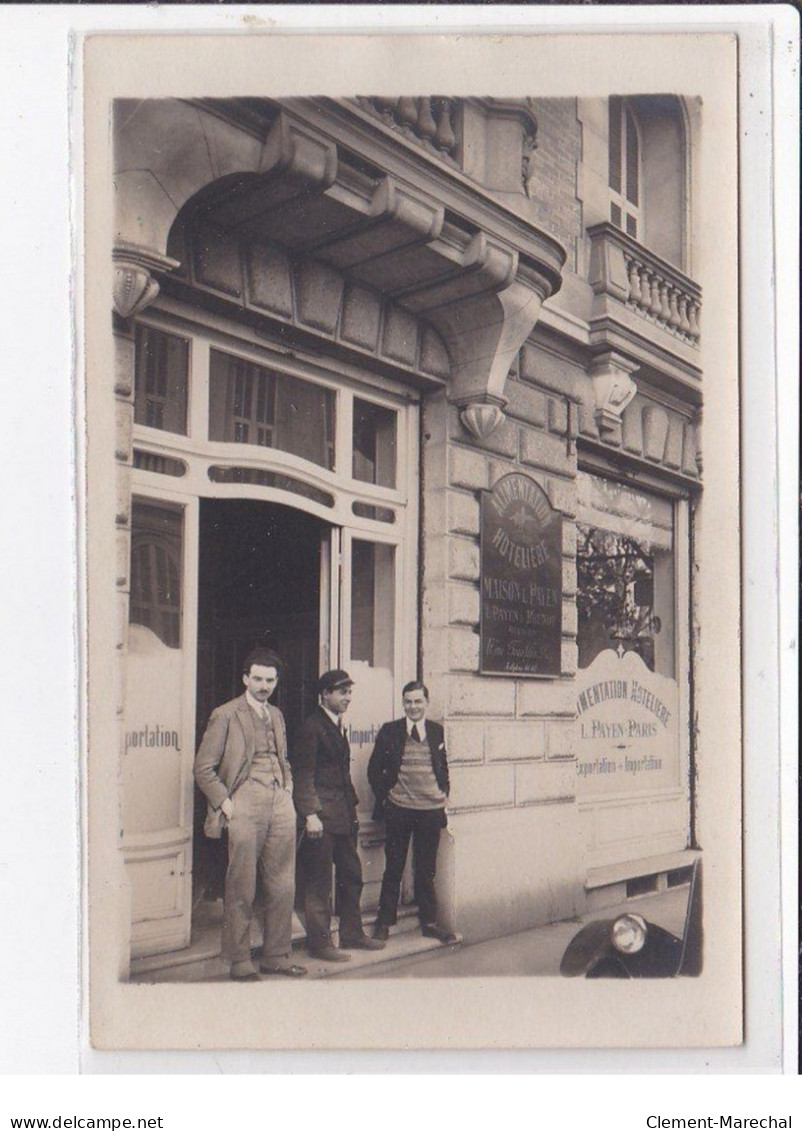 PARIS 16ème : Carte Photo Du Magasin D'alimentation Hotelliere PAYEN Et BRUNOT Au 17 Rue Franklin - Très Bon état - Distrito: 16