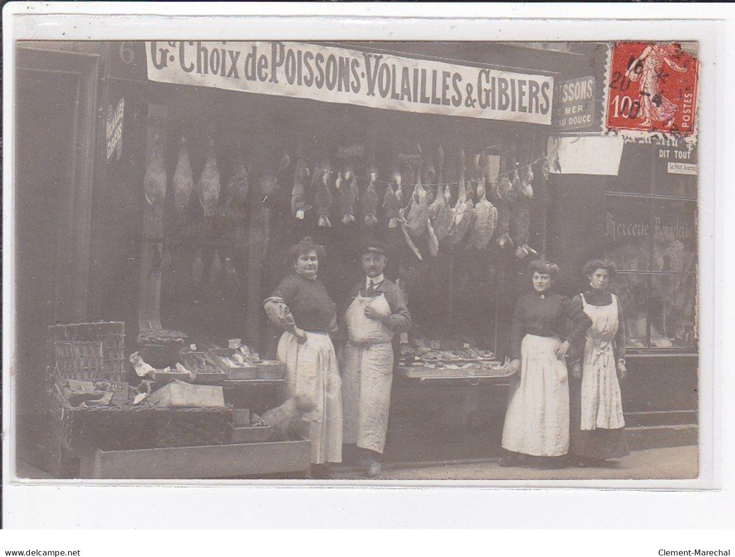 PARIS 16ème : Carte Photo De La Poissonnerie Et Boucherie Au 6 Rue Des Bauches (GIRARDON) - Très Bon état - Distrito: 16