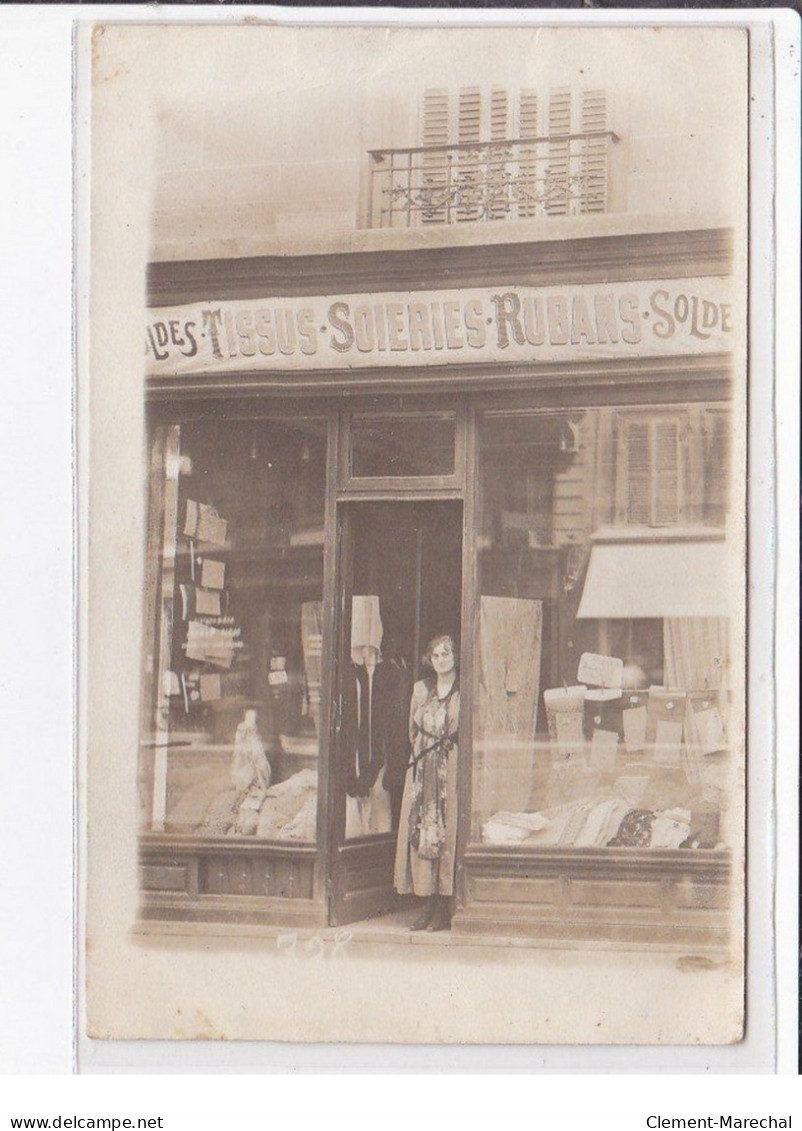 PARIS 16ème : Carte Photo Du Magasin De Tissus, Soieries, Rubans BLOCH (Judaica ?) Au 9 Rue De Passy - Très Bon état - District 16