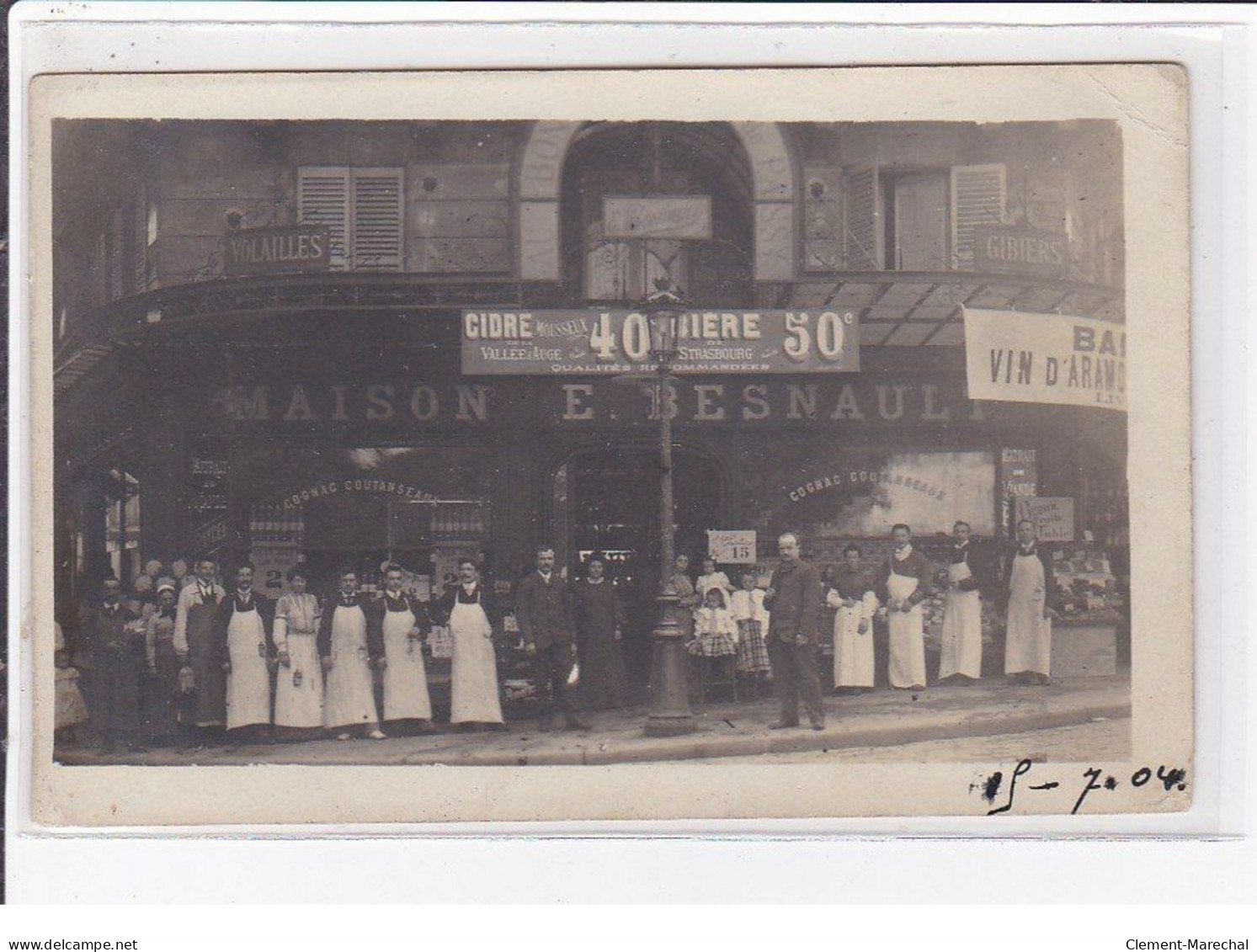 PARIS 16ème : Carte Photo De La Boucherie - Marchand De Vins BESNAULT Au 1 Rue De Passy - Bon état - Arrondissement: 16