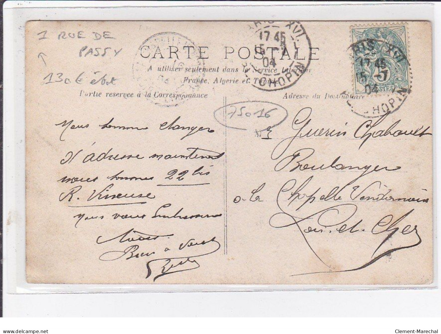 PARIS 16ème : Carte Photo De La Boucherie - Marchand De Vins BESNAULT Au 1 Rue De Passy - Bon état - Arrondissement: 16