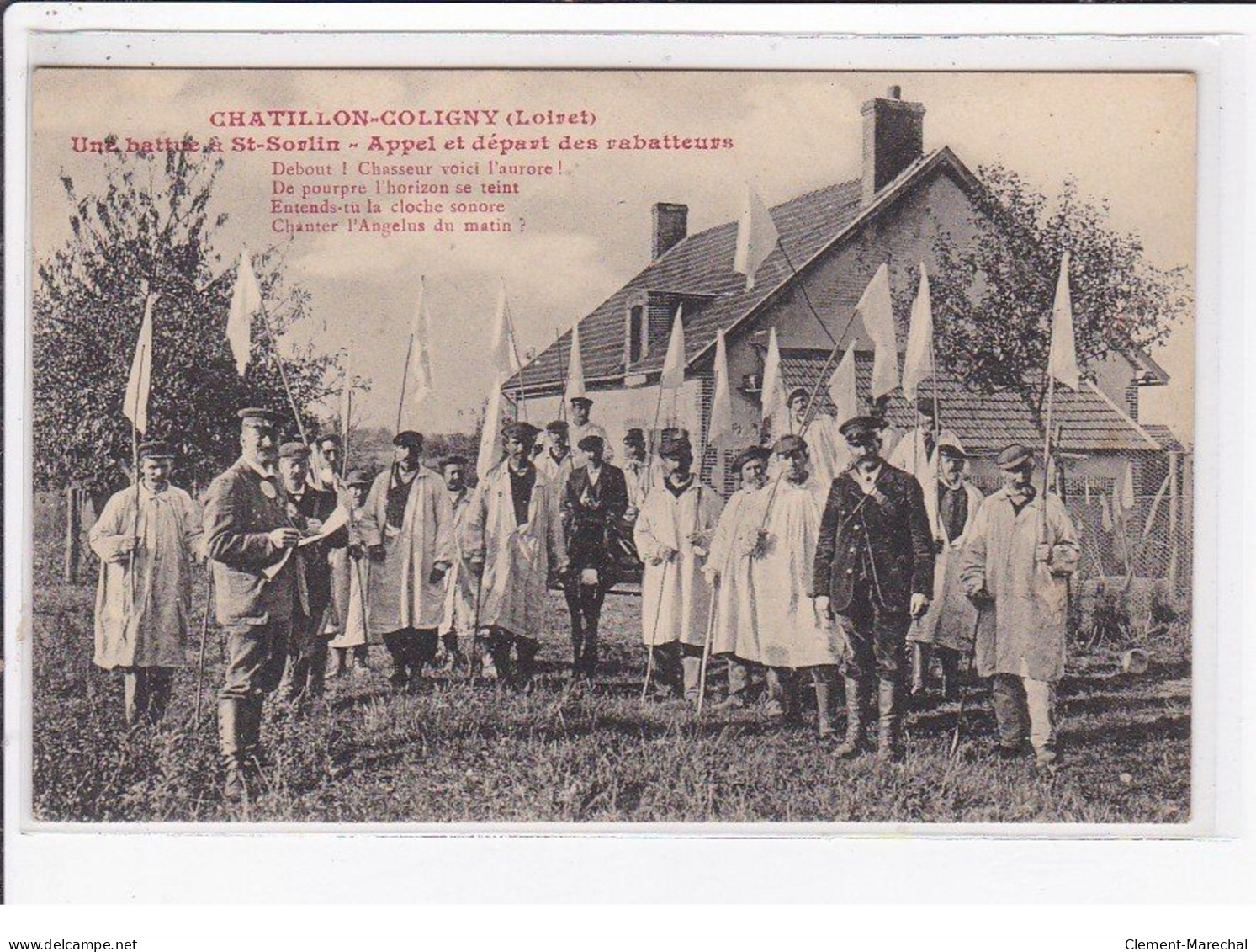 CHATILLON COLIGNY : Une Battue à Saint Sorlin - Appel Et Départ Des Rabateurs (chasse) - Très Bon état - Chatillon Coligny