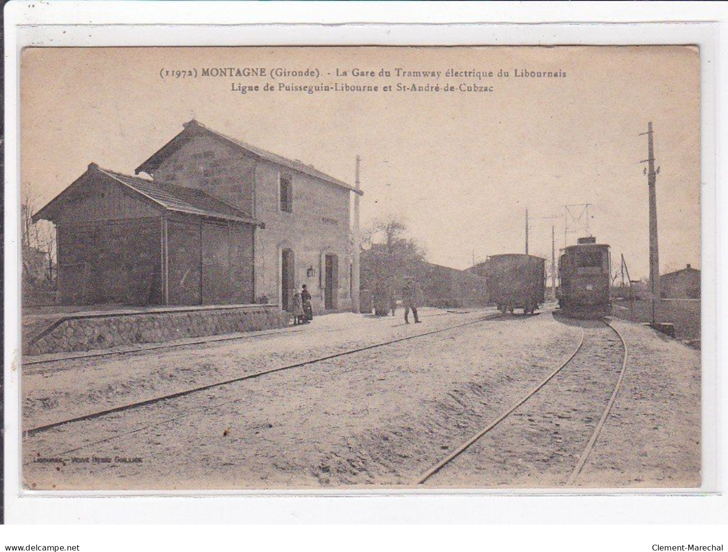 MONTAGNE : La Gare Du Tramway électrique Du Libournais - Très Bon état - Otros & Sin Clasificación