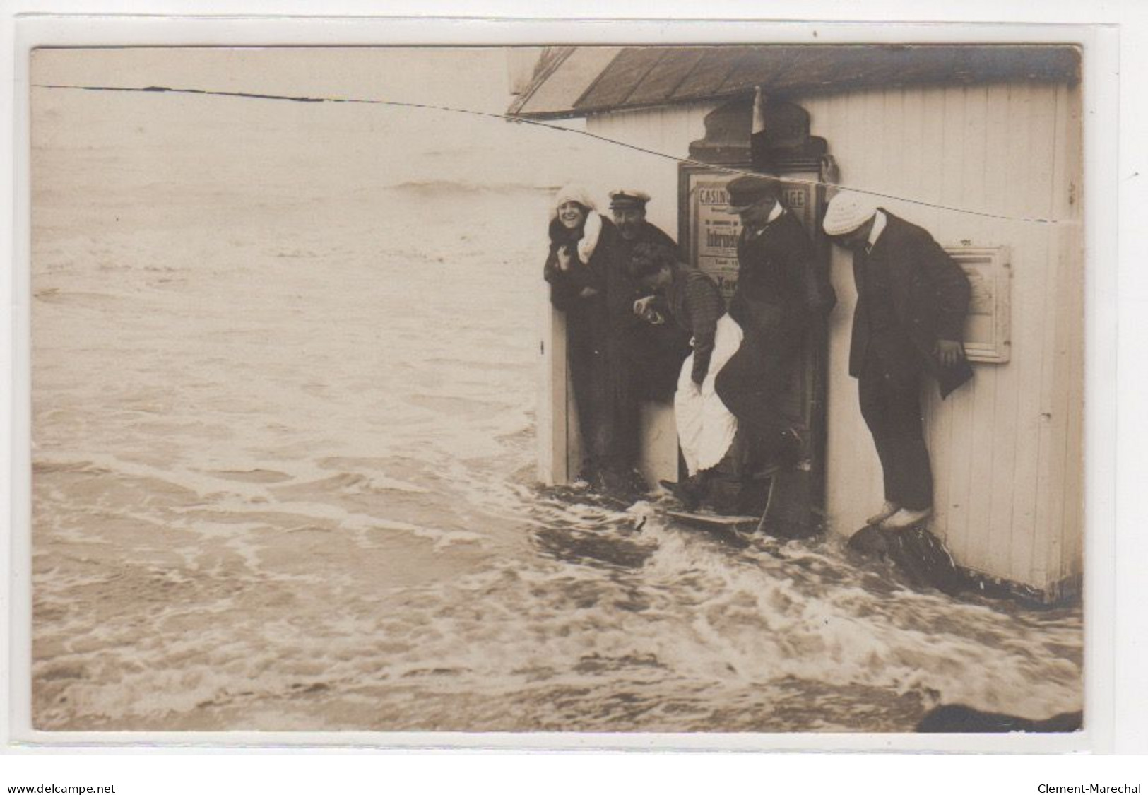 PARIS PLAGE : Lot De 2 Cartes Photo De L'agence De Location ROBERVAL (humouristique - Scène De Plage) - Très Bon état - Sonstige & Ohne Zuordnung