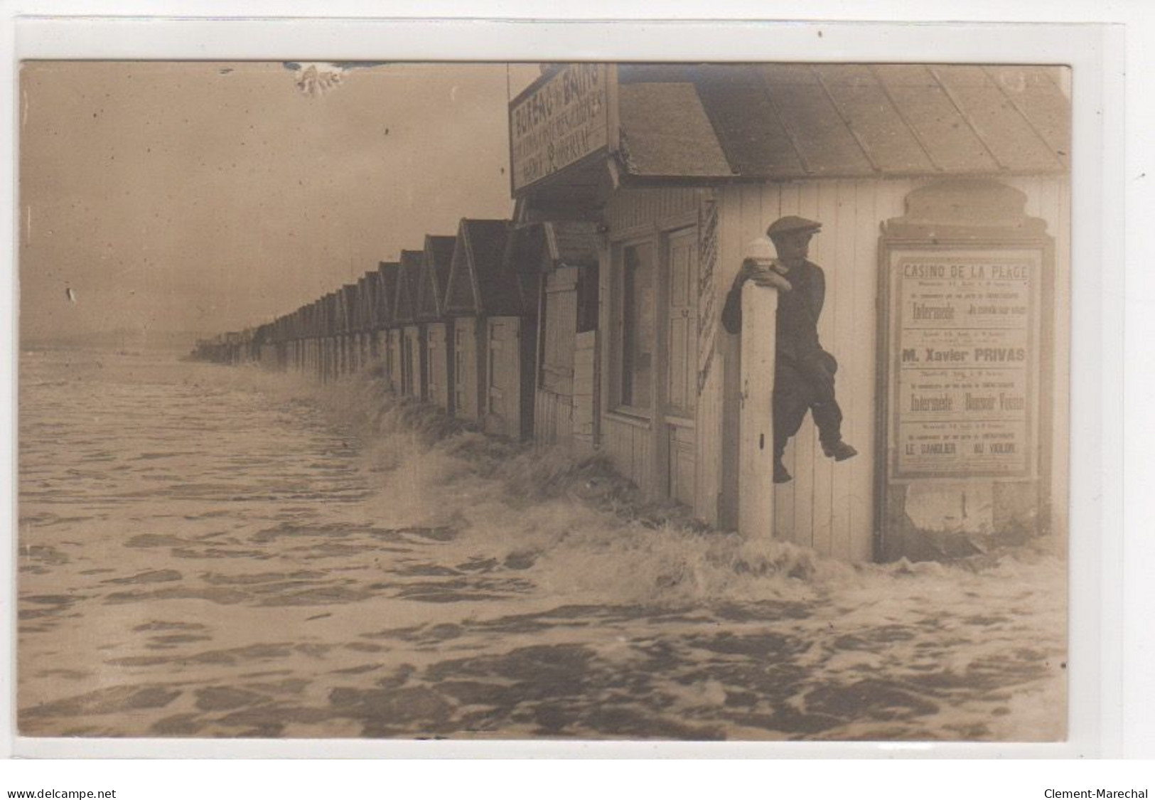 PARIS PLAGE : Lot De 2 Cartes Photo De L'agence De Location ROBERVAL (humouristique - Scène De Plage) - Très Bon état - Other & Unclassified