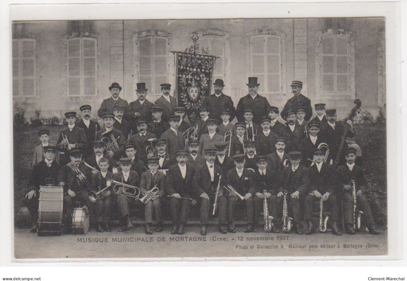 MORTAGNE : La Musique Municipale En 1907 (fanfare) - état - Mortagne Au Perche