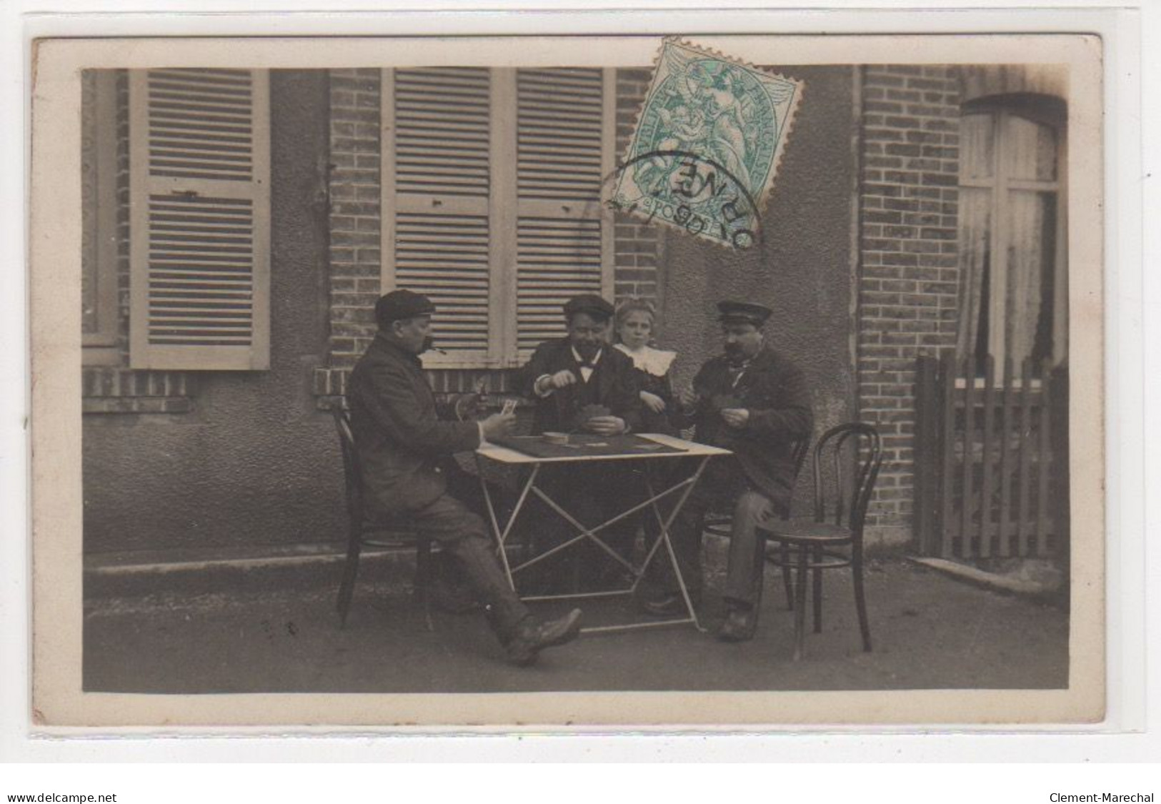 A LOCALISER : Carte Photo De Joueurs De Cartes (jeux) - Très Bon état - Autres & Non Classés