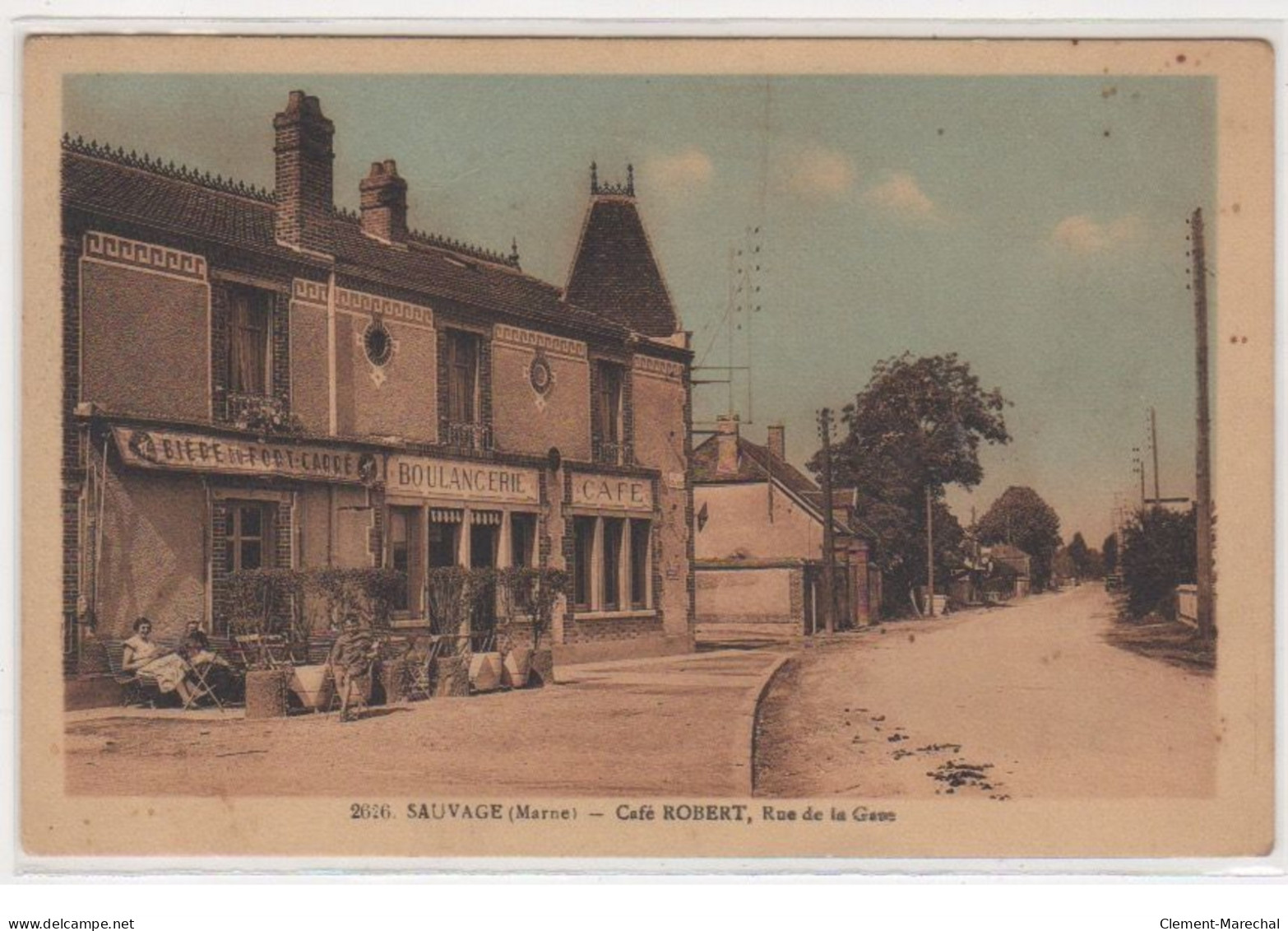 SAUVAGE : Le Café Robert, Rue De La Gare - Très Bon état - Otros & Sin Clasificación