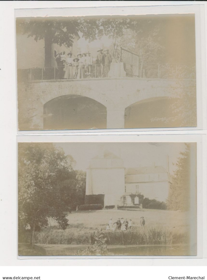 MALIGNY - Carte Photo - Château - Remise D'une Décoration Après Le Sauvetage Des Bois - 2 CPA - Très Bon état - Autres & Non Classés