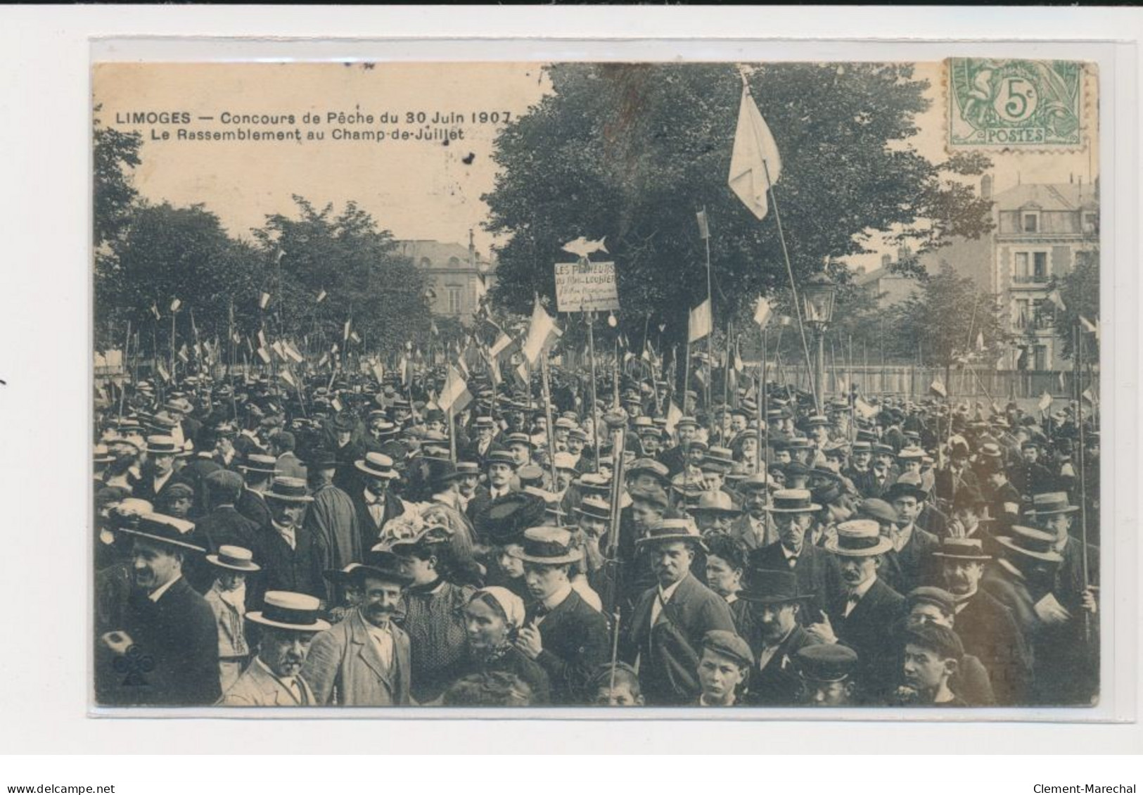 LIMOGES - Concours De Pêche Du 30 Juin 1907 - Le Rassemblement Au Champ De Juillet - Très Bon état - Limoges