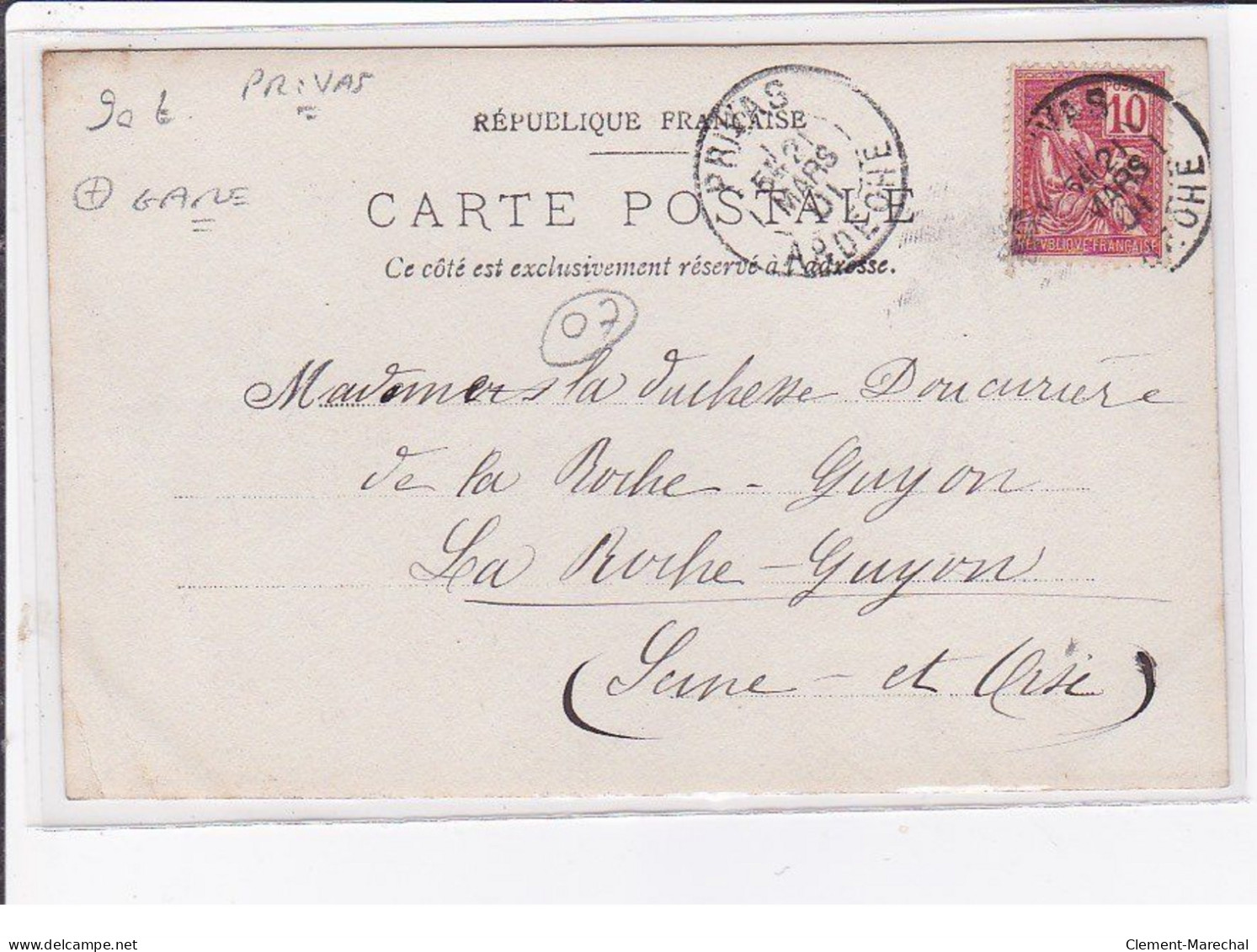 PRIVAS : Carte Photo De La Gare Et Du Grand Pont Du Petit Tournon En 1901 - Très Bon état - Privas
