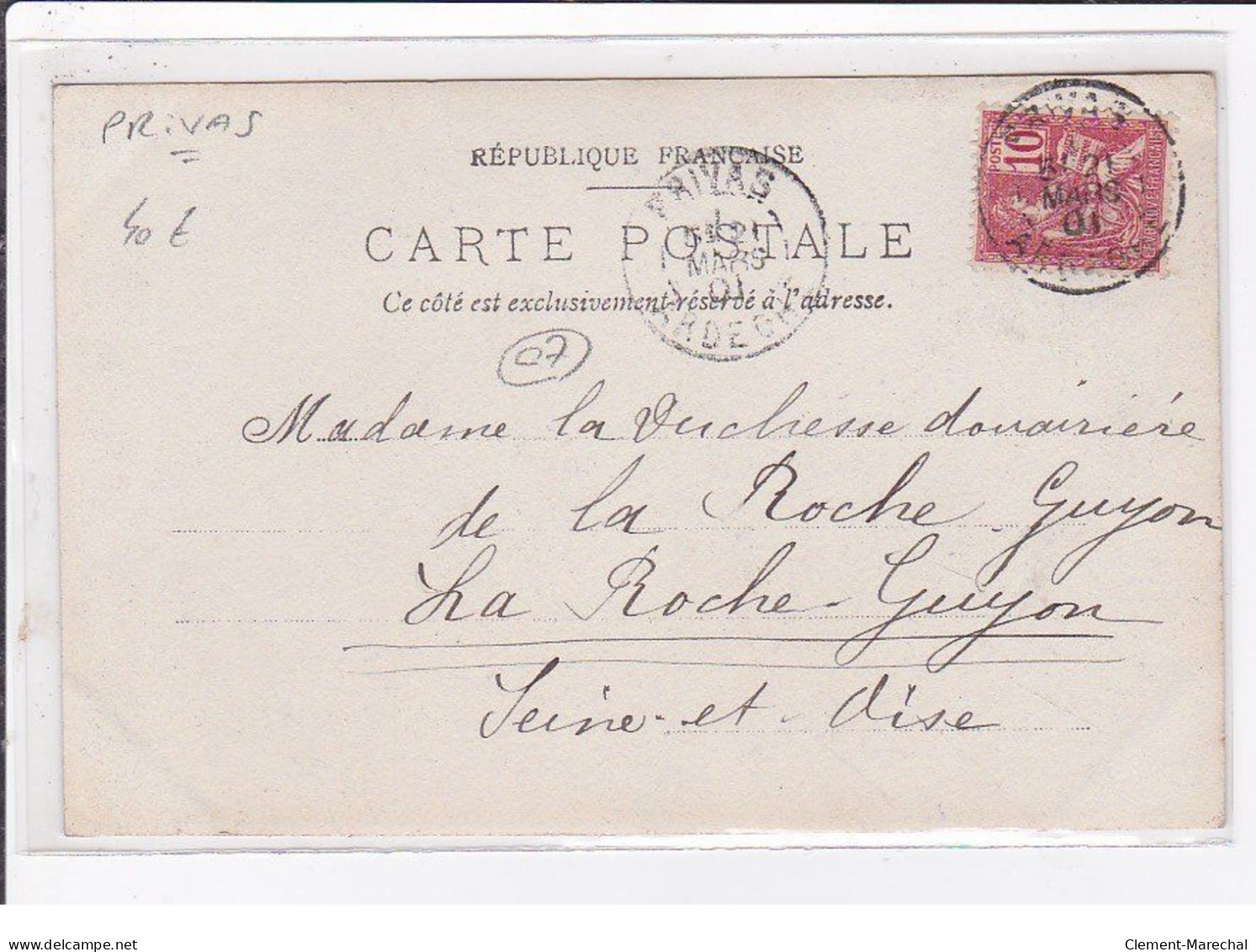 PRIVAS : Carte Photo Du Tribunal En 1901 - Très Bon état - Privas