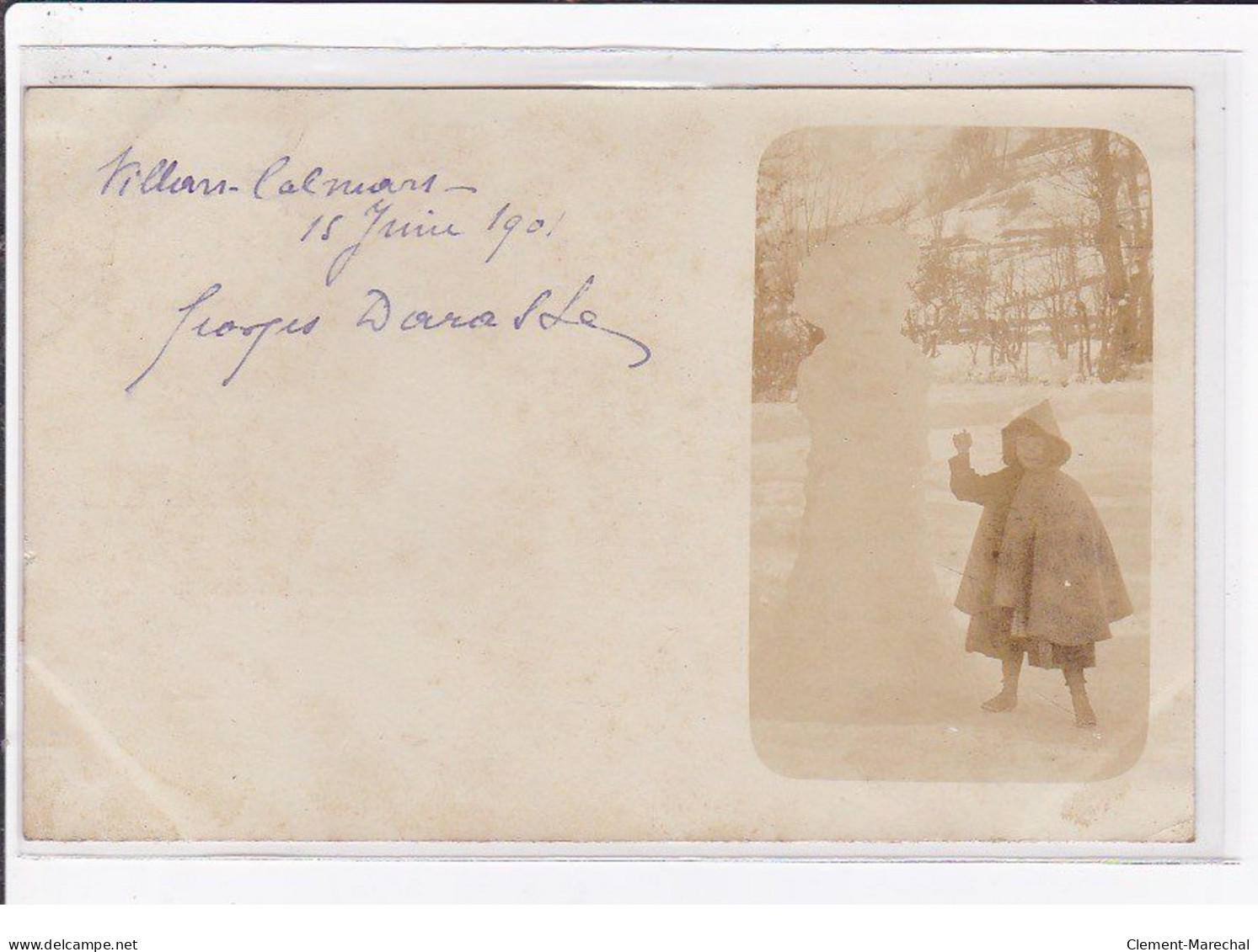 VILLARS COLMARS Par Beauvezer : Carte Photo (enfant Et Bonhomme De Neige) - Très Bon état - Other & Unclassified