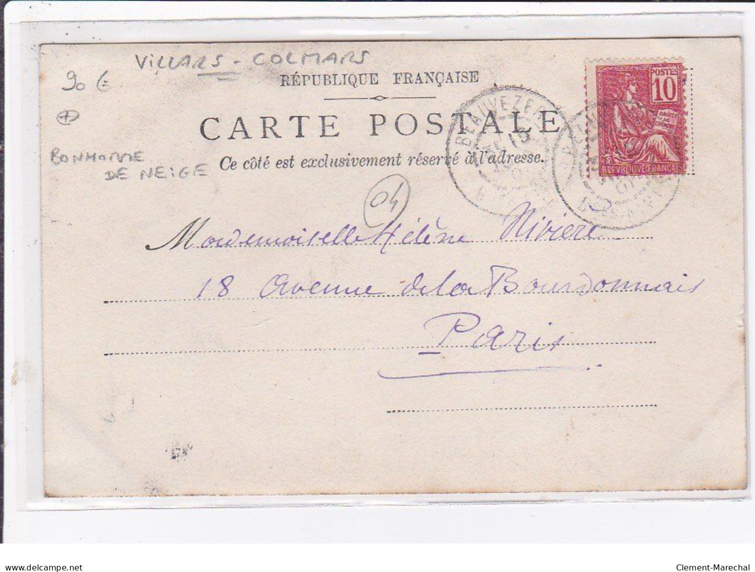 VILLARS COLMARS Par Beauvezer : Carte Photo (enfant Et Bonhomme De Neige) - Très Bon état - Other & Unclassified