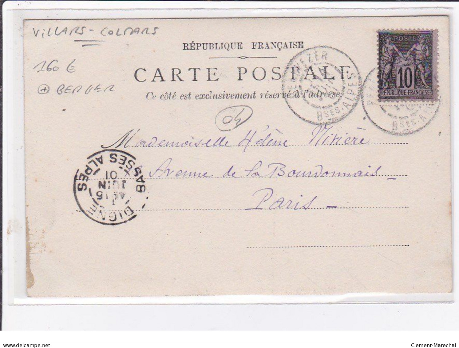 VILLARS COLMARS Par Beauvezer : Carte Photo (berger) - Très Bon état - Other & Unclassified