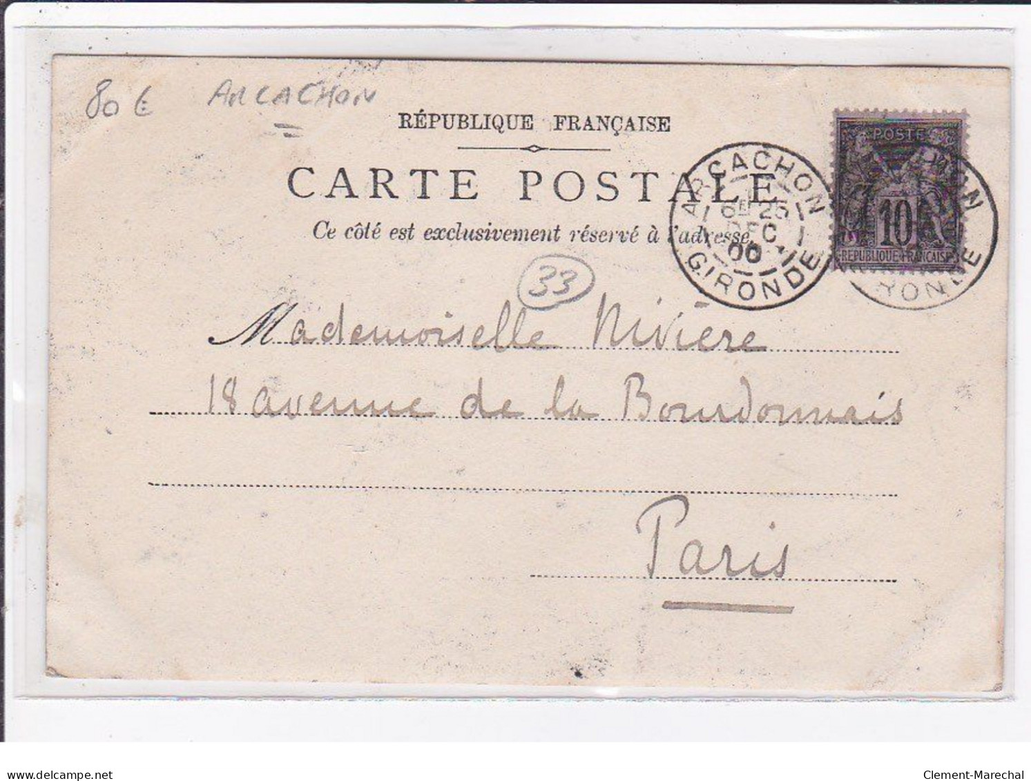 ARCACHON : Carte Photo (en 1900) - Très Bon état - Arcachon