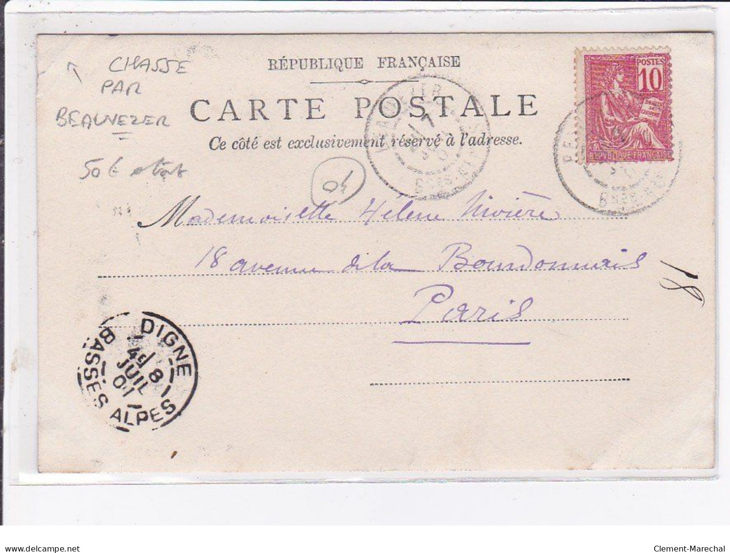 CHASSE Par Beauvezer : Carte Photo - état - Sonstige & Ohne Zuordnung