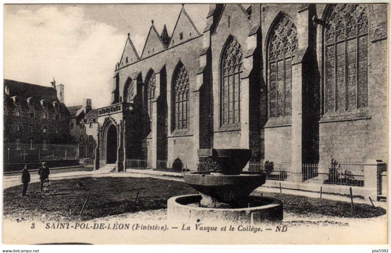 29 / SAINT-POL-DE-LEON - La Vasque Et Le Collège - Saint-Pol-de-Léon