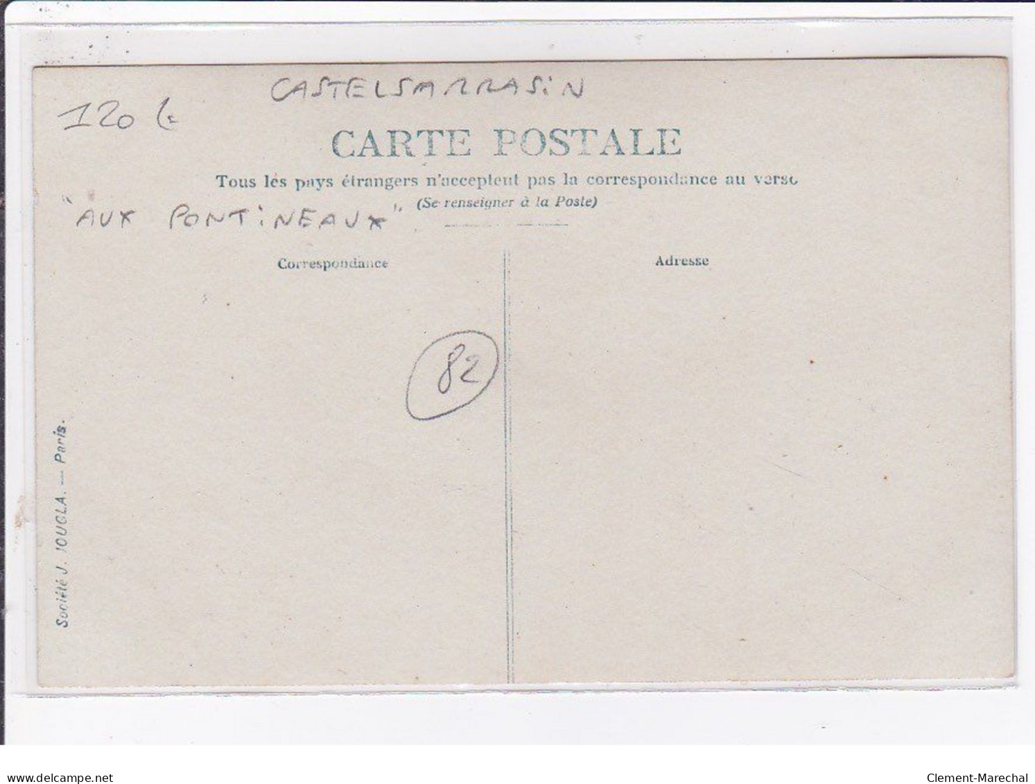 CASTELSARRASIN : Carte Photo De La Propriété "Les Pontineaux" (attelage) - Très Bon état - Castelsarrasin