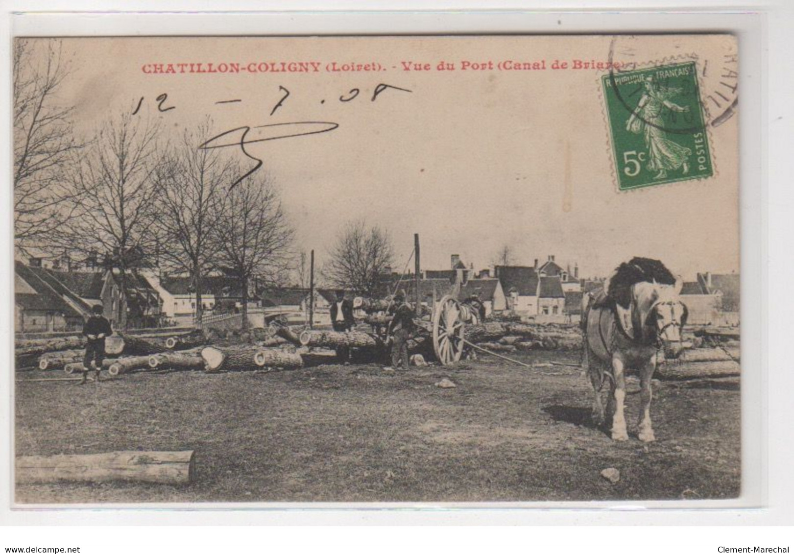 CHATILLON COLIGNY : Vue Du Port - Canal De Briare (bois - Attelage) - Très Bon état - Chatillon Coligny