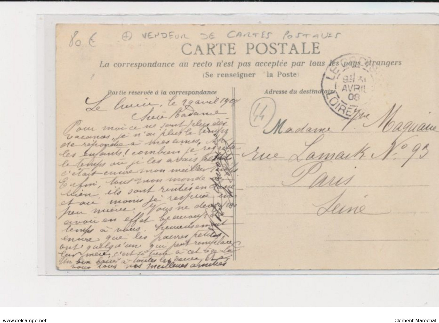 LE CROISIC - Quai De La Petite Chambre - Vendeur De Cartes Postales - Trés Bon état - Le Croisic