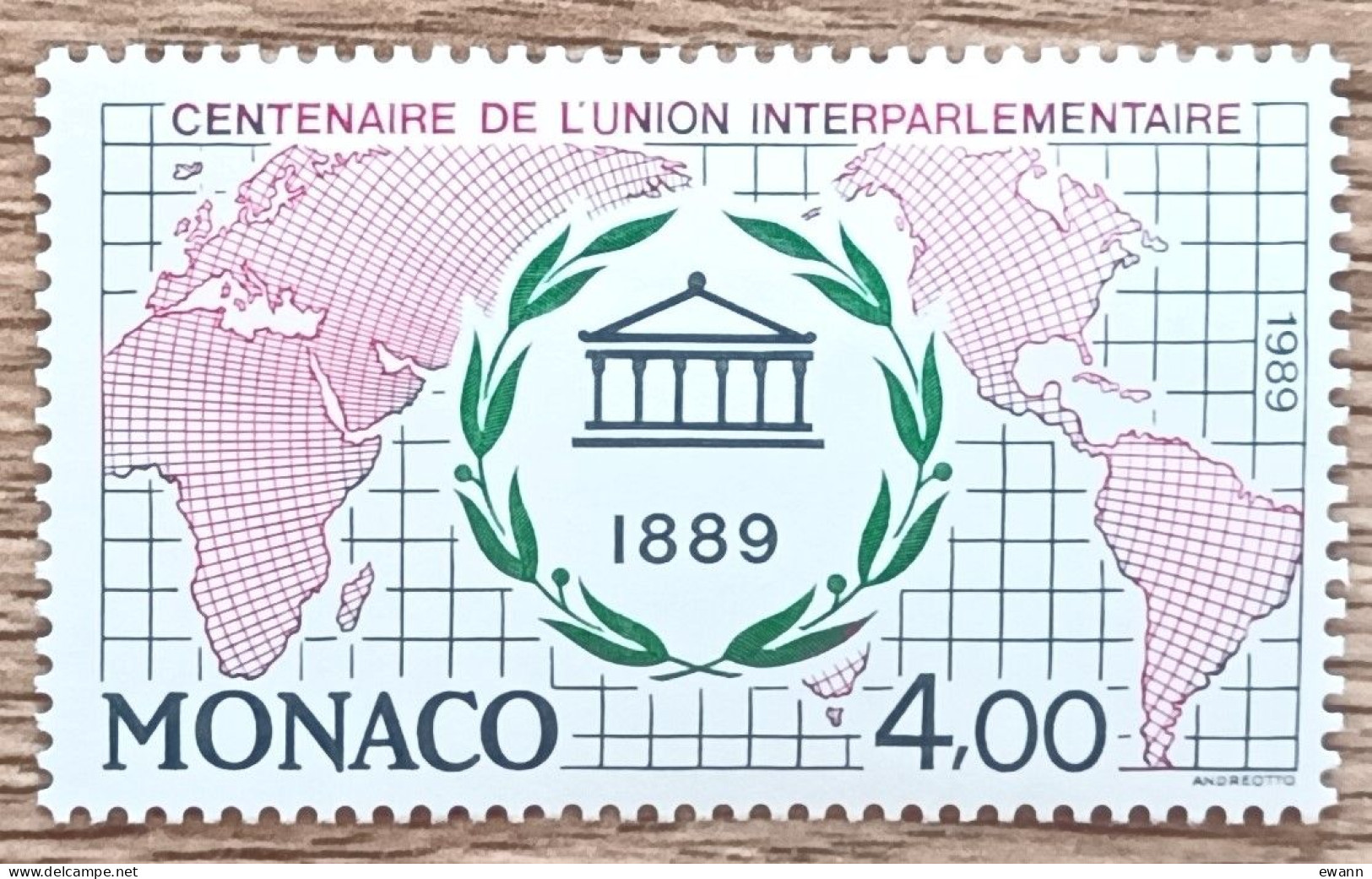 Monaco - YT N°1700 - Centenaire De L'Union Interparlementaire - 1989 - Neuf - Nuevos