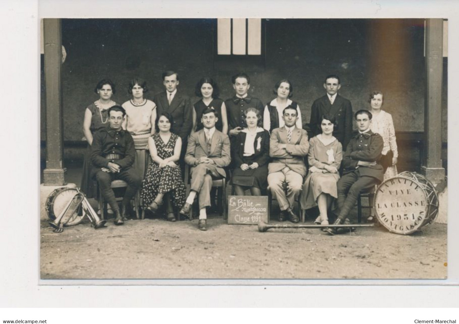 LA BATIE MONTGASCON : Carte Photo De La Classe 1931 - Instruments - Très Bon état - Sonstige & Ohne Zuordnung