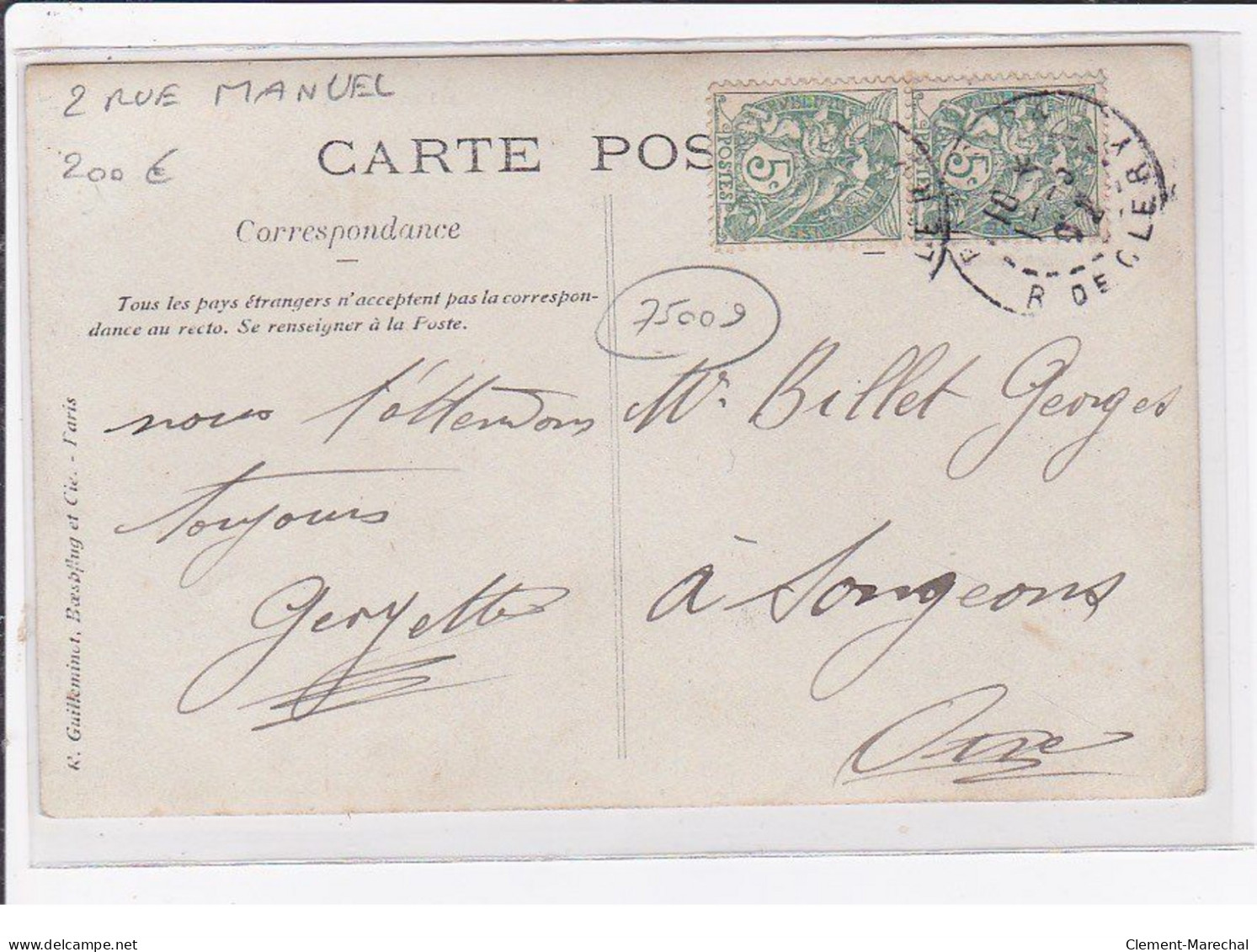 PARIS 9 ème : Carte Photo De La Teinturerie CHAPUT (MIET Successeur) Au 2 Rue Manuel - Très Bon état - Paris (09)