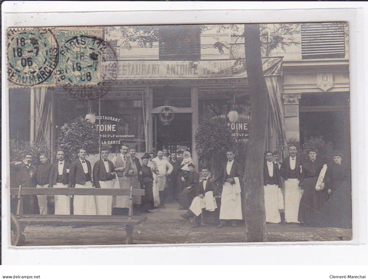 PARIS 11 ème : Carte Photo Du Restaurant ANTOINE Au 9 Boulevard Voltaire - Très Bon état - Distretto: 11