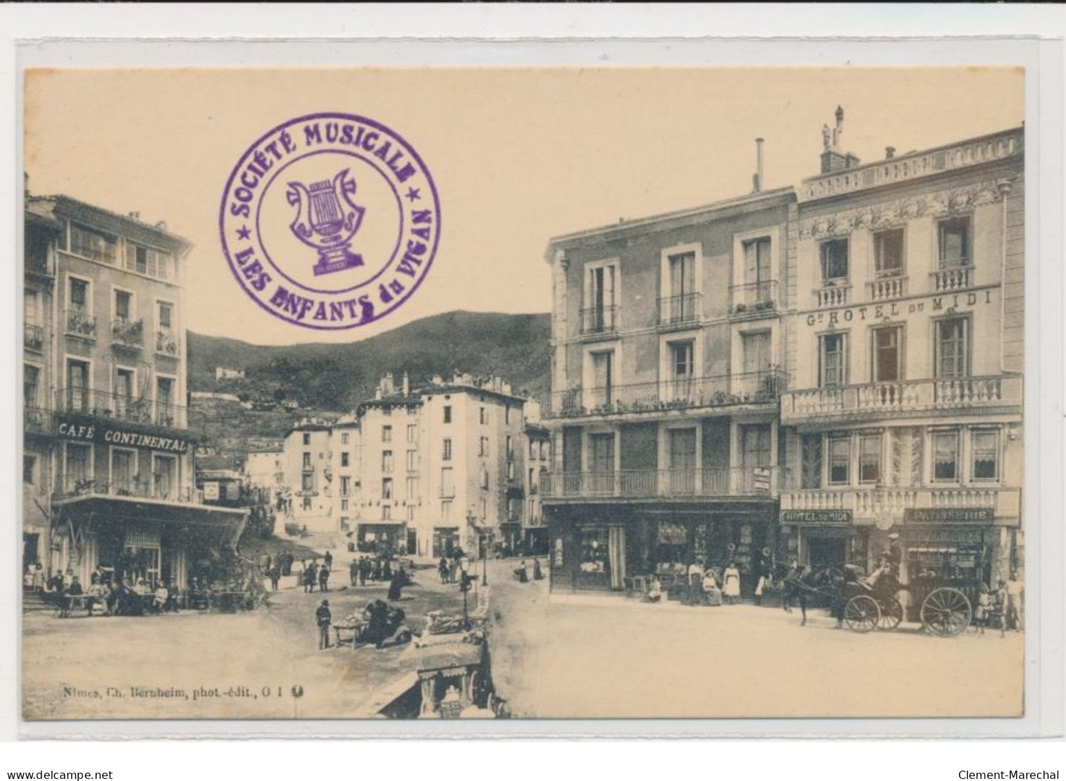 NIMES - (cachet De La Société Musicale "les Enfants Du Vigan") Très Bon état - Nîmes