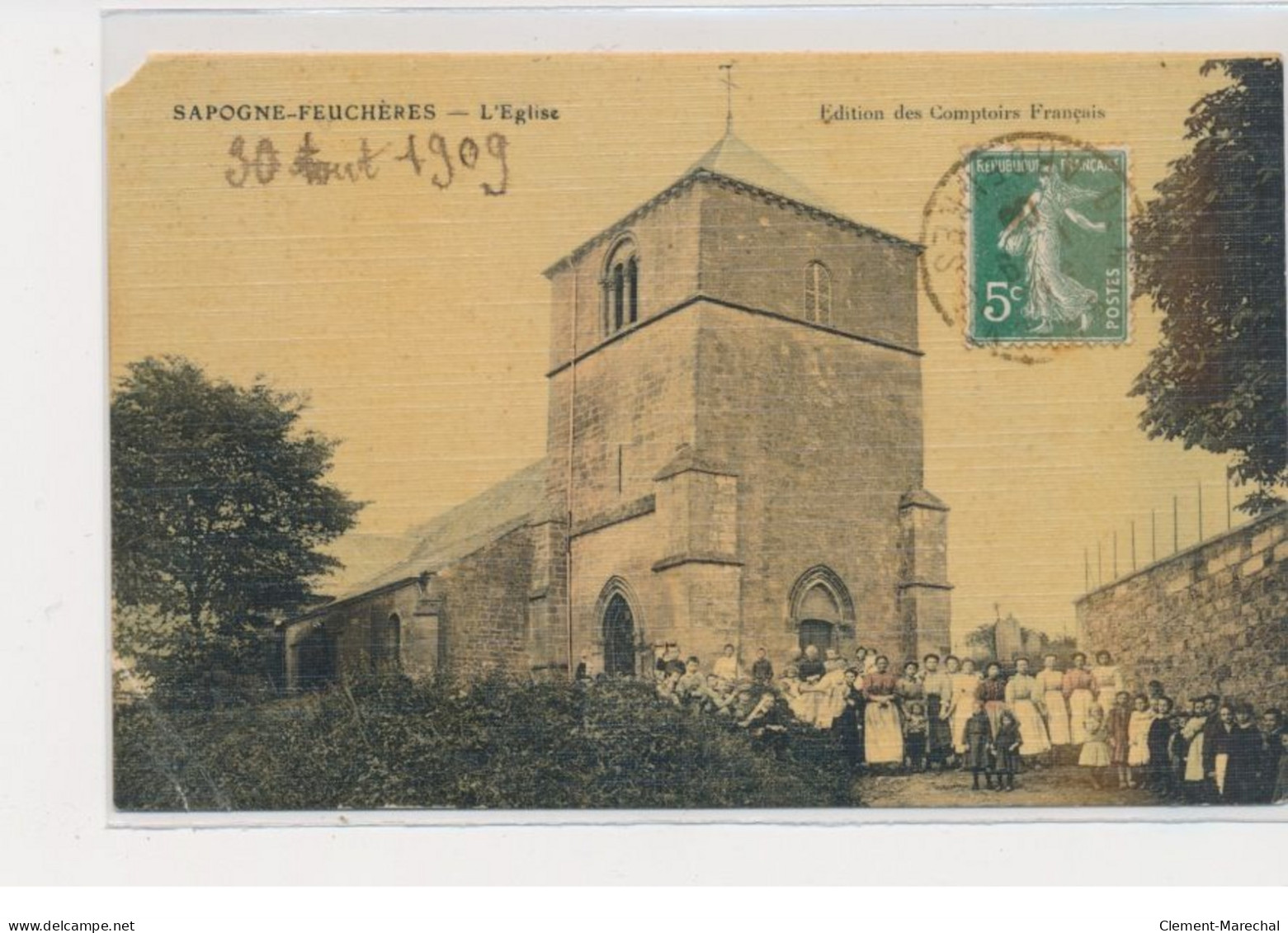 SAPOGNE-FEUCHERES - L'Eglise (édition Des Comptoirs Français) - état (un Coin Manquant) - Other & Unclassified