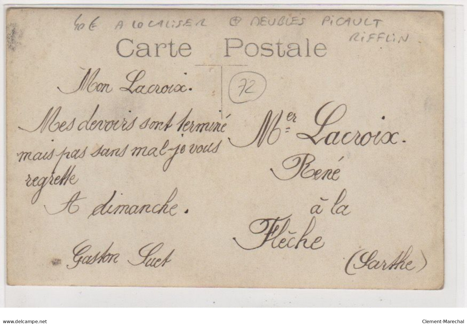 A LOCALISER : Carte Photo D'une Revue Militaire (magasin De Meubles Picault Rifflin) - Très Bon état - Other & Unclassified