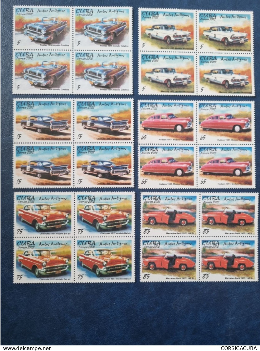 CUBA  NEUF  2002   AUTOS  ANTIGUOS  //  PARFAIT  ETAT  //  1er  CHOIX  // Bloc De 4 - Ungebraucht