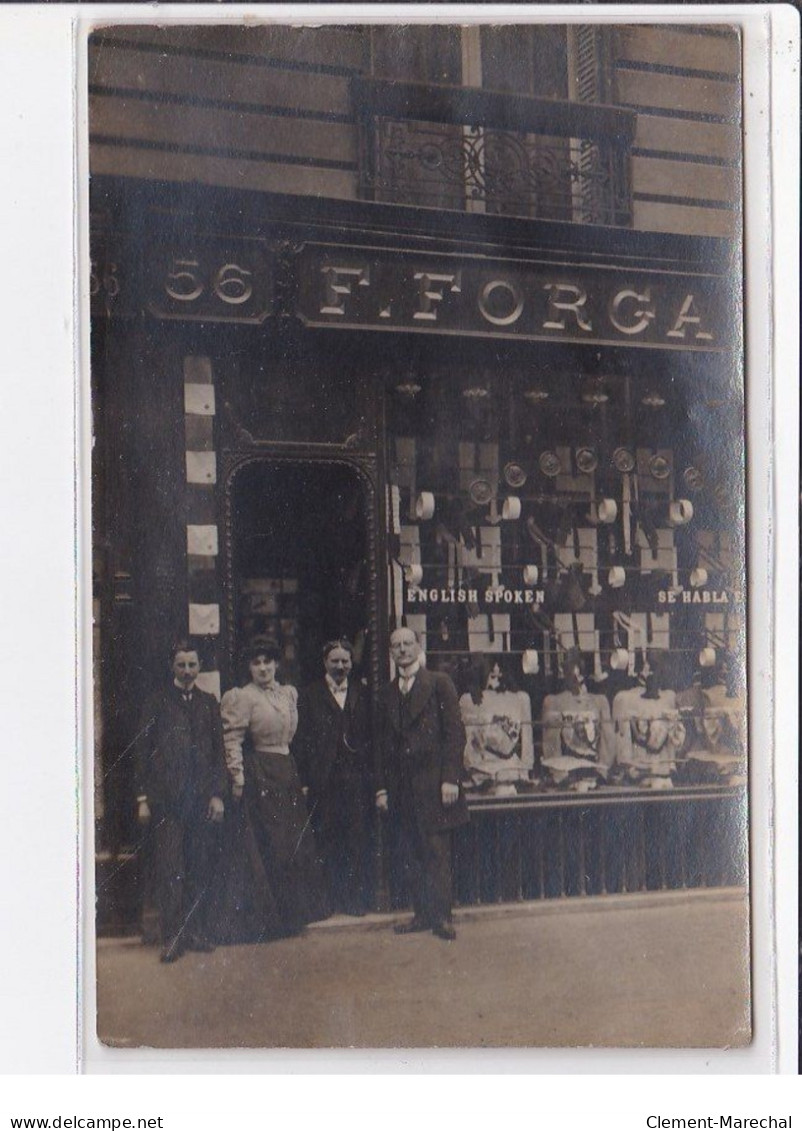 PARIS 8ème : Carte Photo Du Magasin FORGA Au 56 Boulevard Haussmann (tailleur - Chemisier) - Très Bon état - Distretto: 08