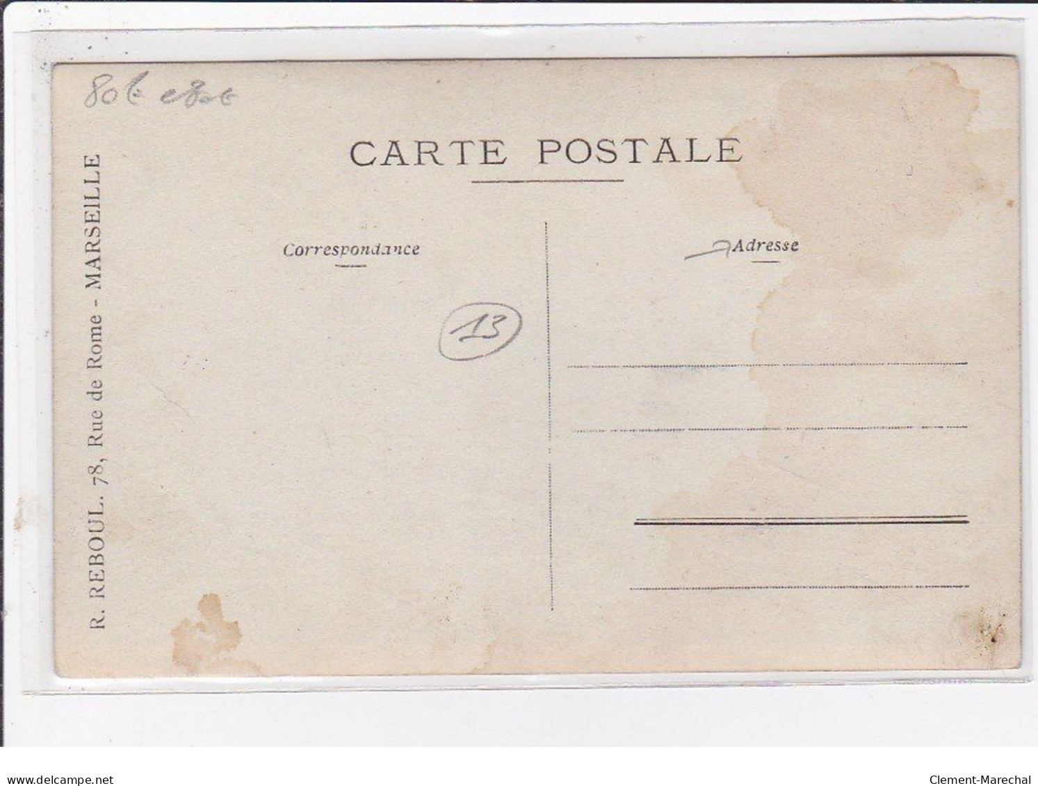 MARSEILLE : Carte Photo (photo REBOUL) (savon?)- Bon état (traces Au Dos) - Petits Métiers