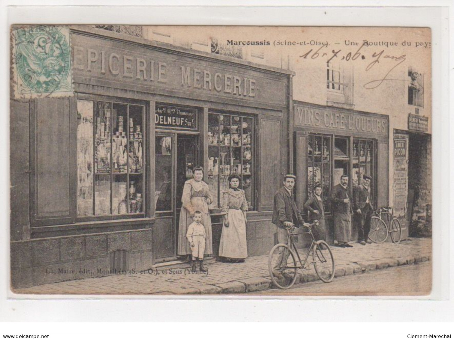 MARCOUSSIS : Une Boutique Du Pays - épicerie Mercerie Delneuf - état (traces) - Autres & Non Classés