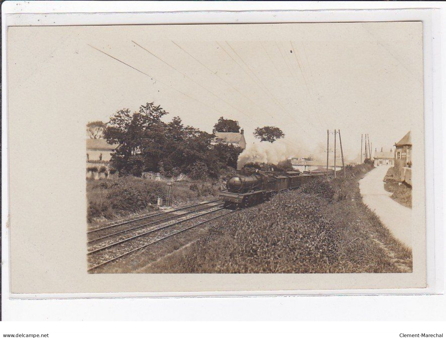 TOURS : lot de 5 cartes photos - chemin de fer - locomotive - train - très bon état