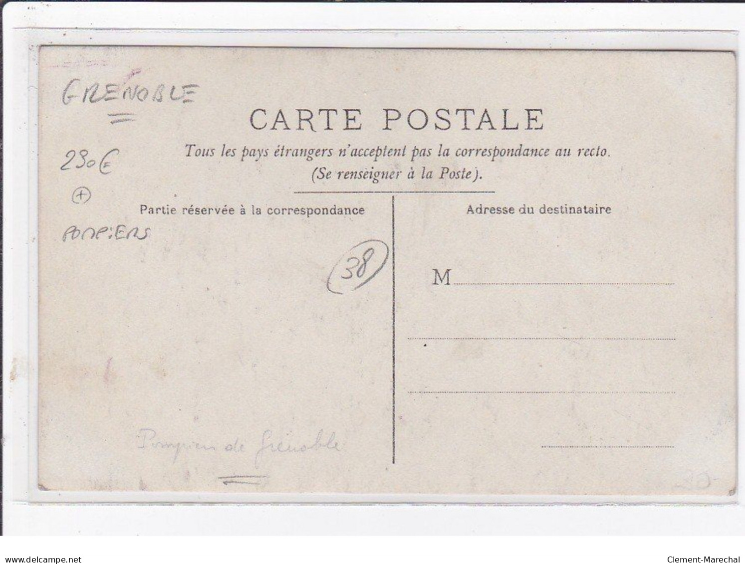 GRENOBLE : Carte Photo Des Pompiers - Très Bon état - Grenoble