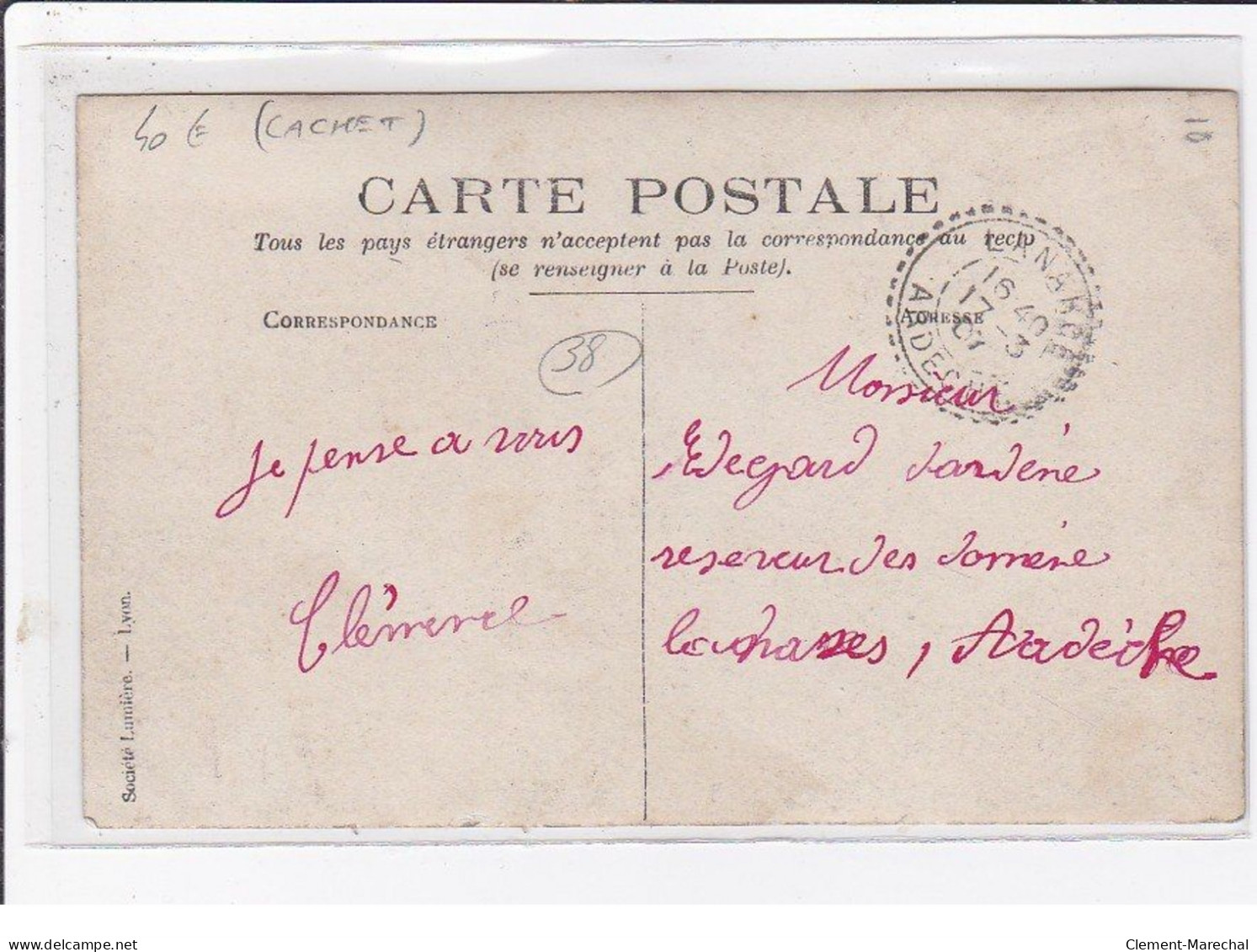 A LOCALISER : Carte Photo (cachet De Départ De La Vienne) - Très Bon état - Altri & Non Classificati