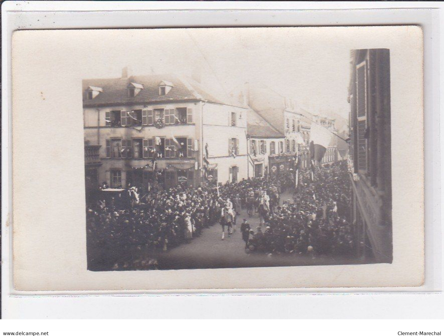 SARREGUEMINES : lot de 6 cartes photo - fêtes de la Libération (militaire - guerre 14-18) - très bon état