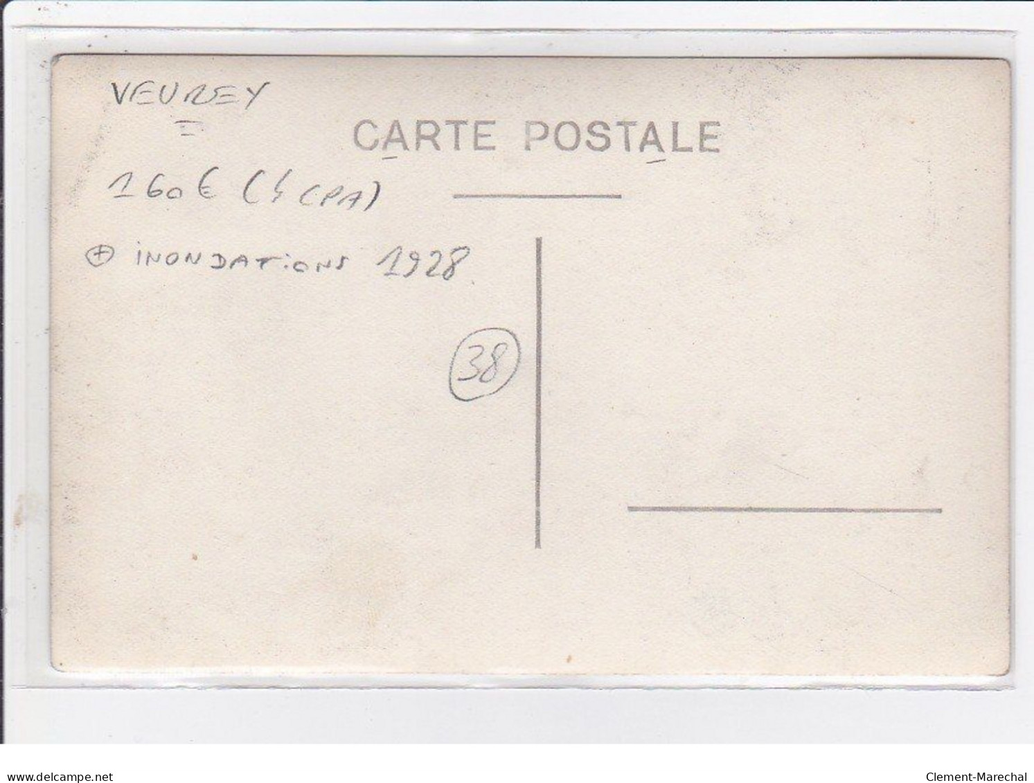 VEUREY : lot de 4 cartes photo des inondation en 1928 - très bon état