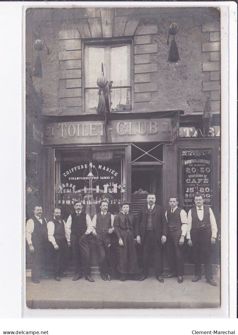 COURBEVOIE ? : Carte Photo Du Toilet-Club (salon De Coiffure - Coiffeur) - Très Bon état - Courbevoie