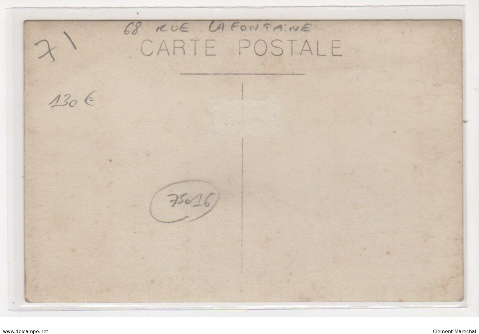 PARIS : Carte Photo Du Salon De Coiffure Edouard (coiffeur) Au 68 Rue Lafontaine - Bon état (adhérence Au Dos) - Paris (16)