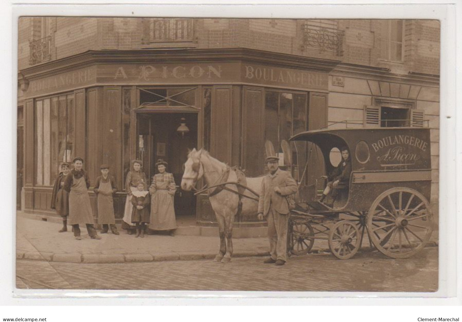 PARIS : Carte Photo De La Boulangerie Picon Rue Saint Jean (attelage) - Bon état - Arrondissement: 17