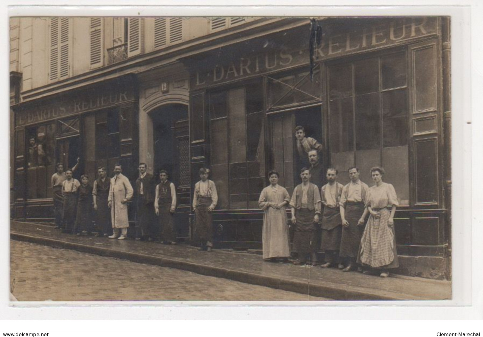 PARIS : Carte Photo De L'atelier Du Relieur DARTUS Au 4-6 Et 12 Rue Christiani - Bon état - District 18