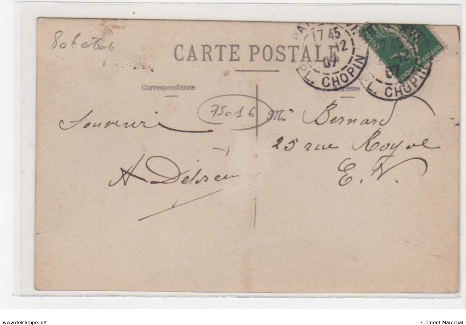 PARIS : Carte Photo Du Salon De Coiffure ARTHUR (coiffeur Au 46 Avenue Du Maine) - Bon état (adhérence Au Dos) - Distretto: 15